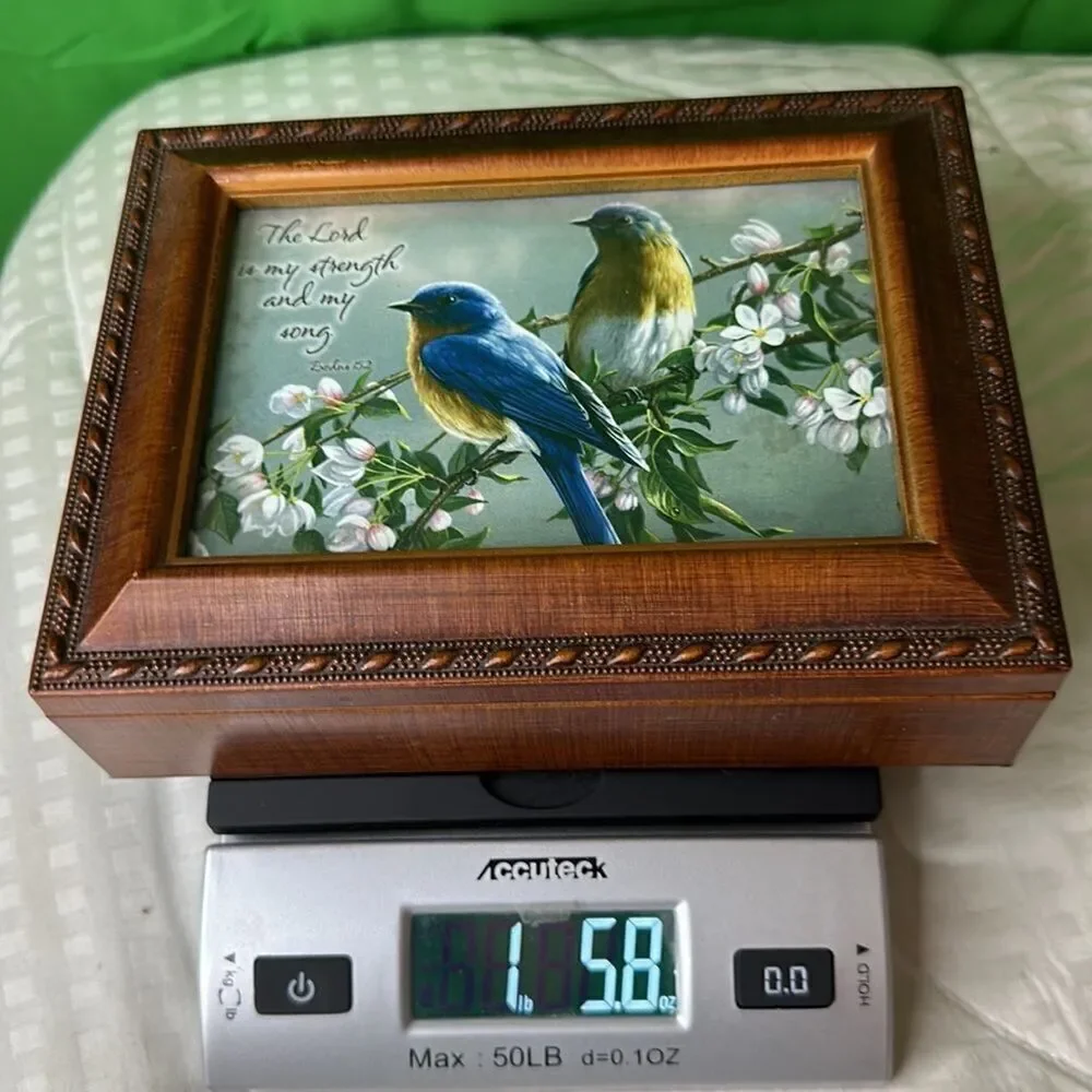 SANKYO SONG BIRDS Jewelry/Trinket Music “THE LORD IS MY STRENGTH*. Amazing Grace